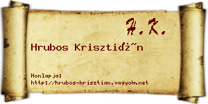 Hrubos Krisztián névjegykártya
