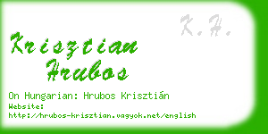 krisztian hrubos business card